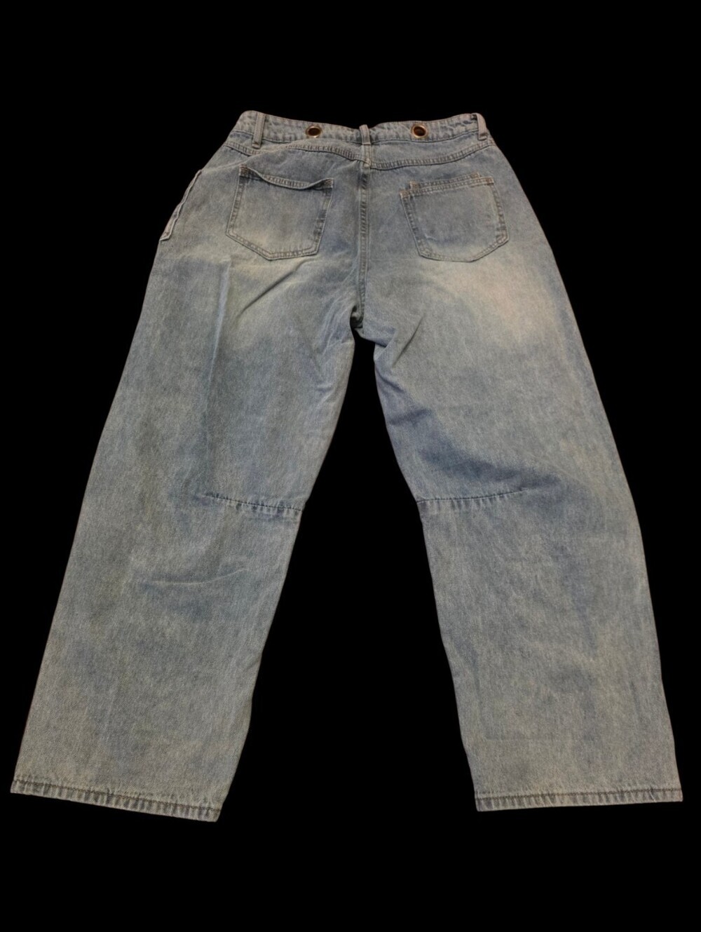 SHEIN Paint-Splatter Patchwork Light Wash Carpenter Jeans. Size 29 - Picture 2 of 6